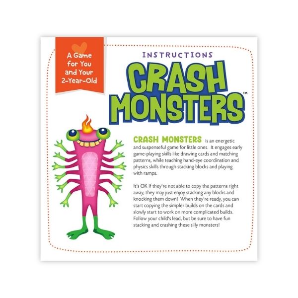 Peaceable Kingdom Crash Monsters - The Stack, Skate and Crash Game!