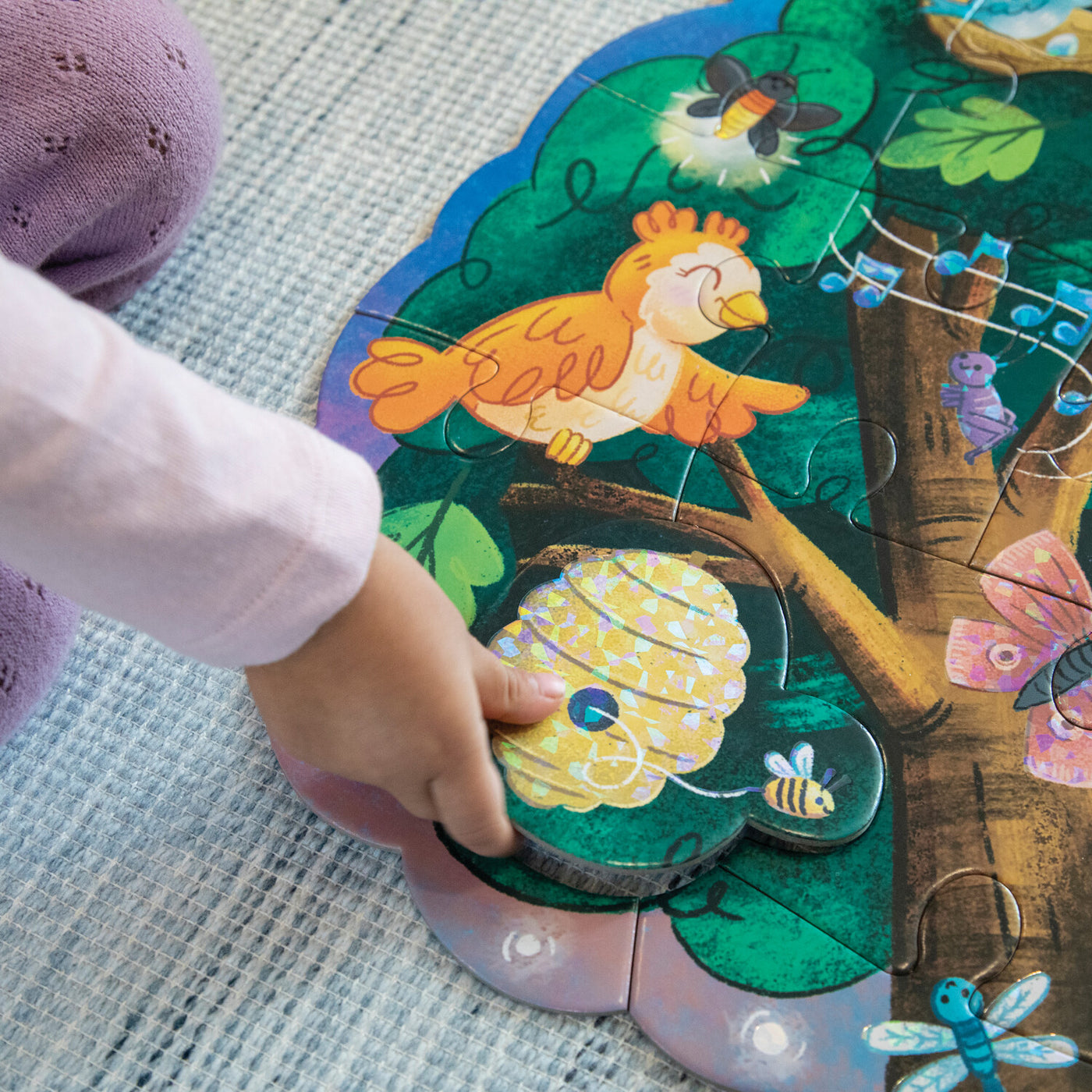 Peaceable Kingdom - Hoot Owl Hoot Shimmery Floor Puzzle