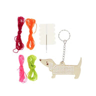 Rex London - Stitch Your Own Wooden Keyring - Sausage Dog