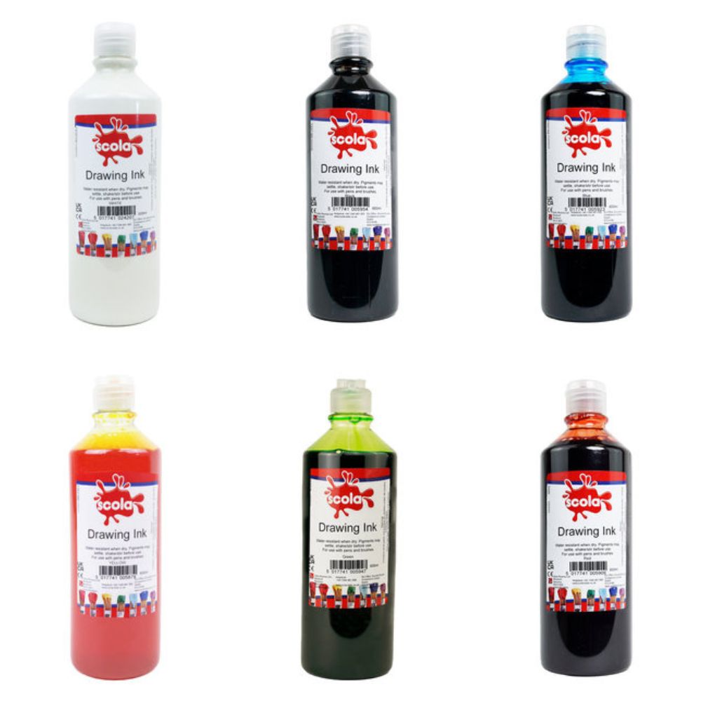 Scola Drawing Ink 600ml - Various Colours
