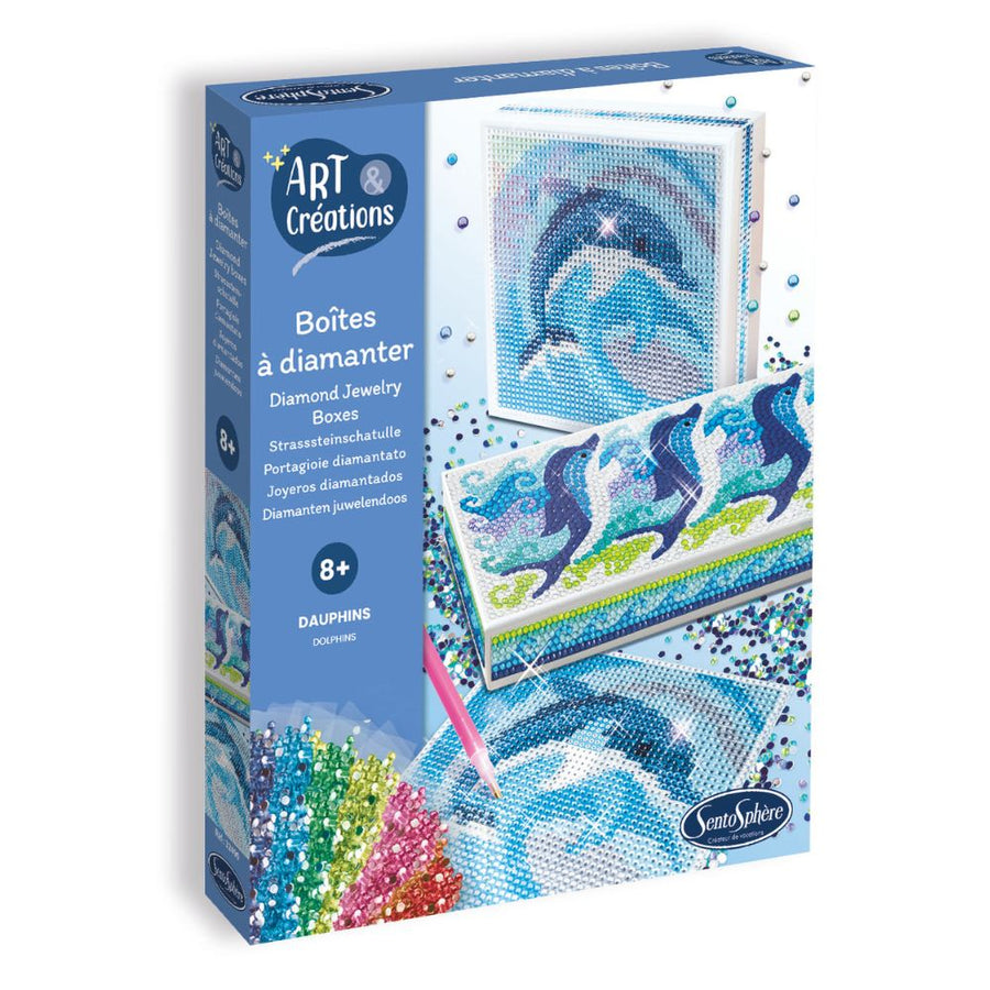 Diamond Art Jewellery Boxes Making Kit for Kids - Dolphins