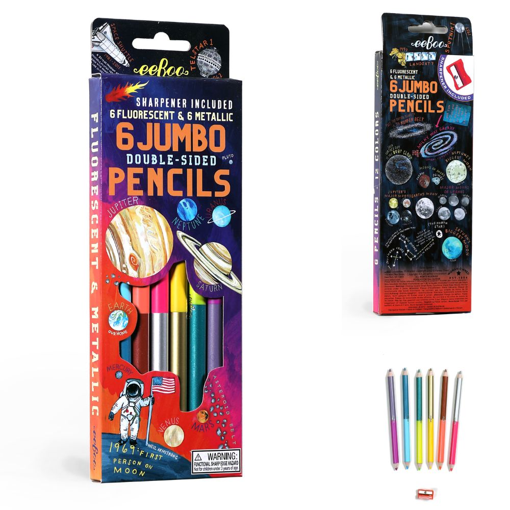 eeBoo Solar System 6 Jumbo Double-Sided Pencils