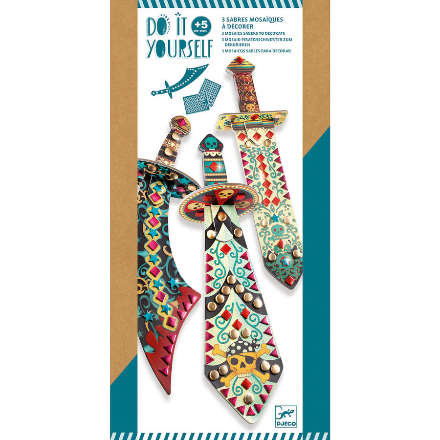 Djeco do it yourself 3 mosaic swords to decorate