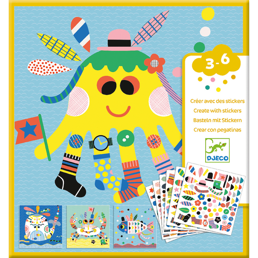 Djeco create with stickers - sea creatures