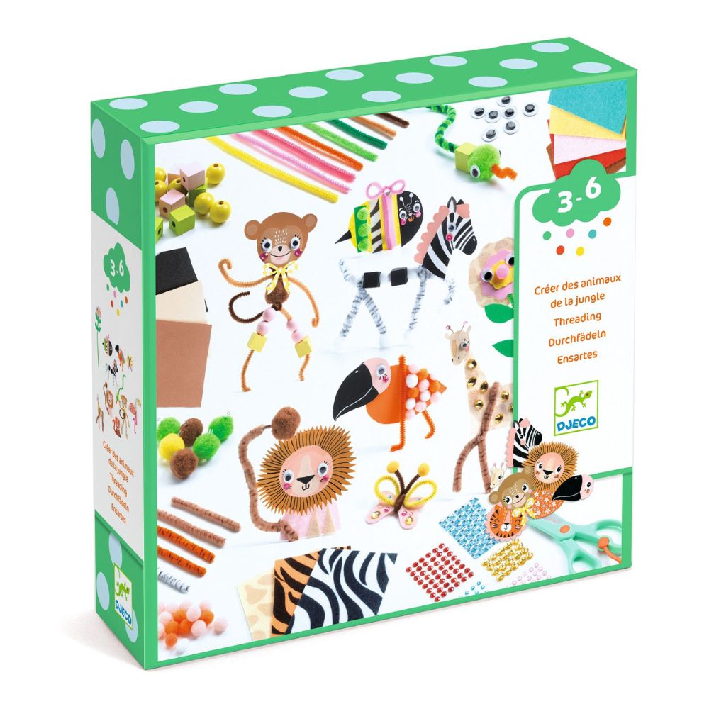 Djeco Make Your Own Jungle Animals Craft Kit for Ages 3-6 yrs