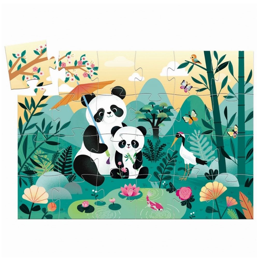 Djeco Silhouette Puzzle - Leo the Panda 24 piece