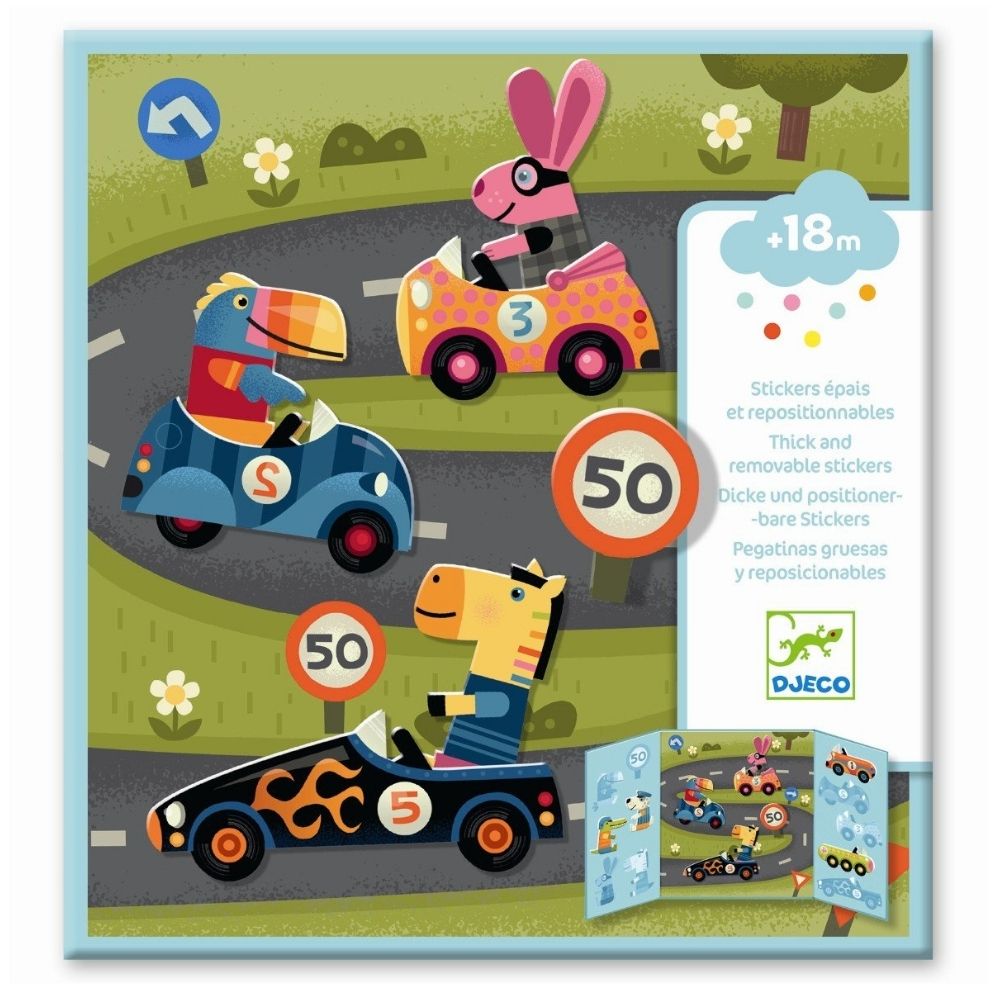 Djeco Reusable Stickers  - cars